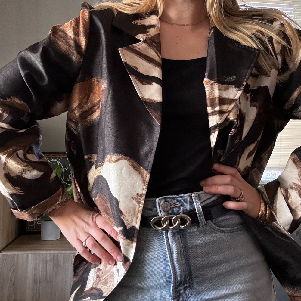 Chico's Y2K Oversized Abstract Jacket